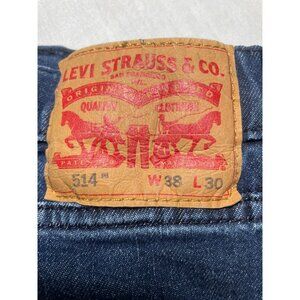 Levis Mens 514 Straight Fit Jeans W38 L30 Dark Wash Denim